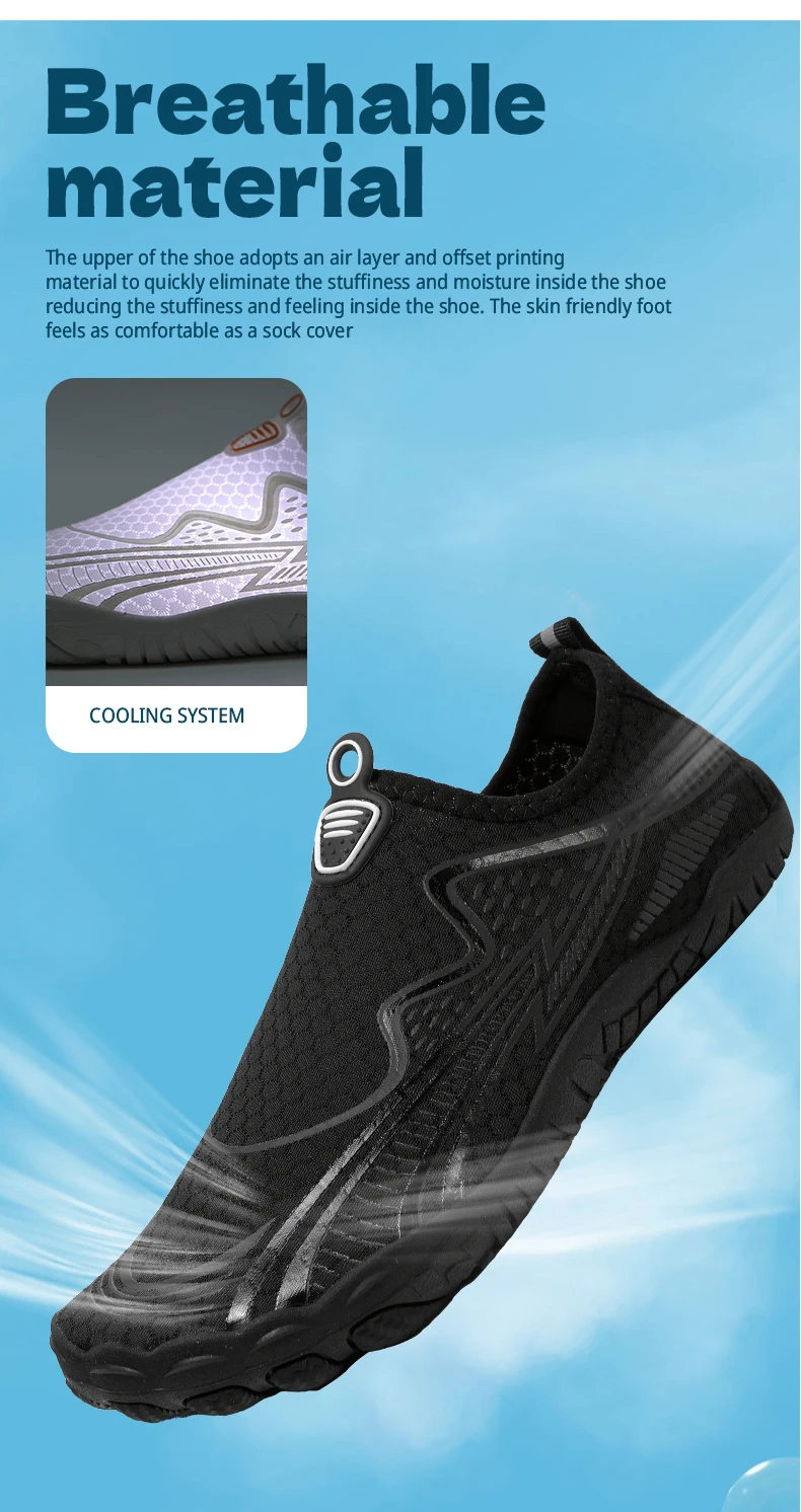 Quick-Drying Beach Seaside Water Shoes Unisex Swimming Aqua Slippers Indoor Fitness Outdoor Activities Five Finger Sandal 36-46