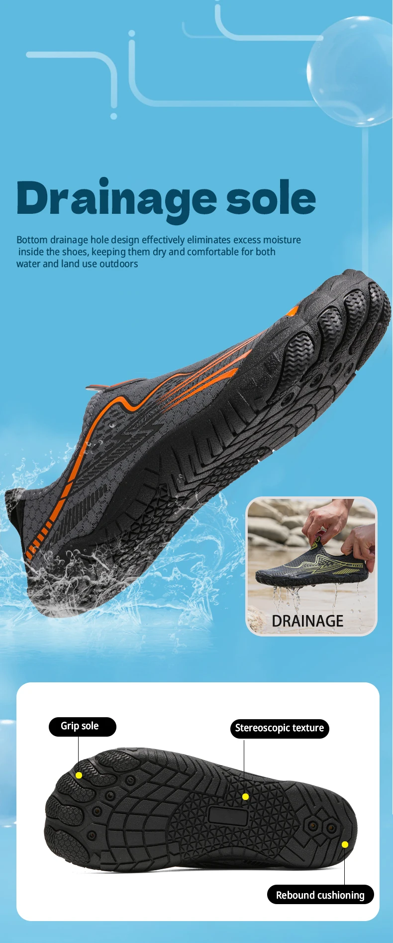 Quick-Drying Beach Seaside Water Shoes Unisex Swimming Aqua Slippers Indoor Fitness Outdoor Activities Five Finger Sandal 36-46