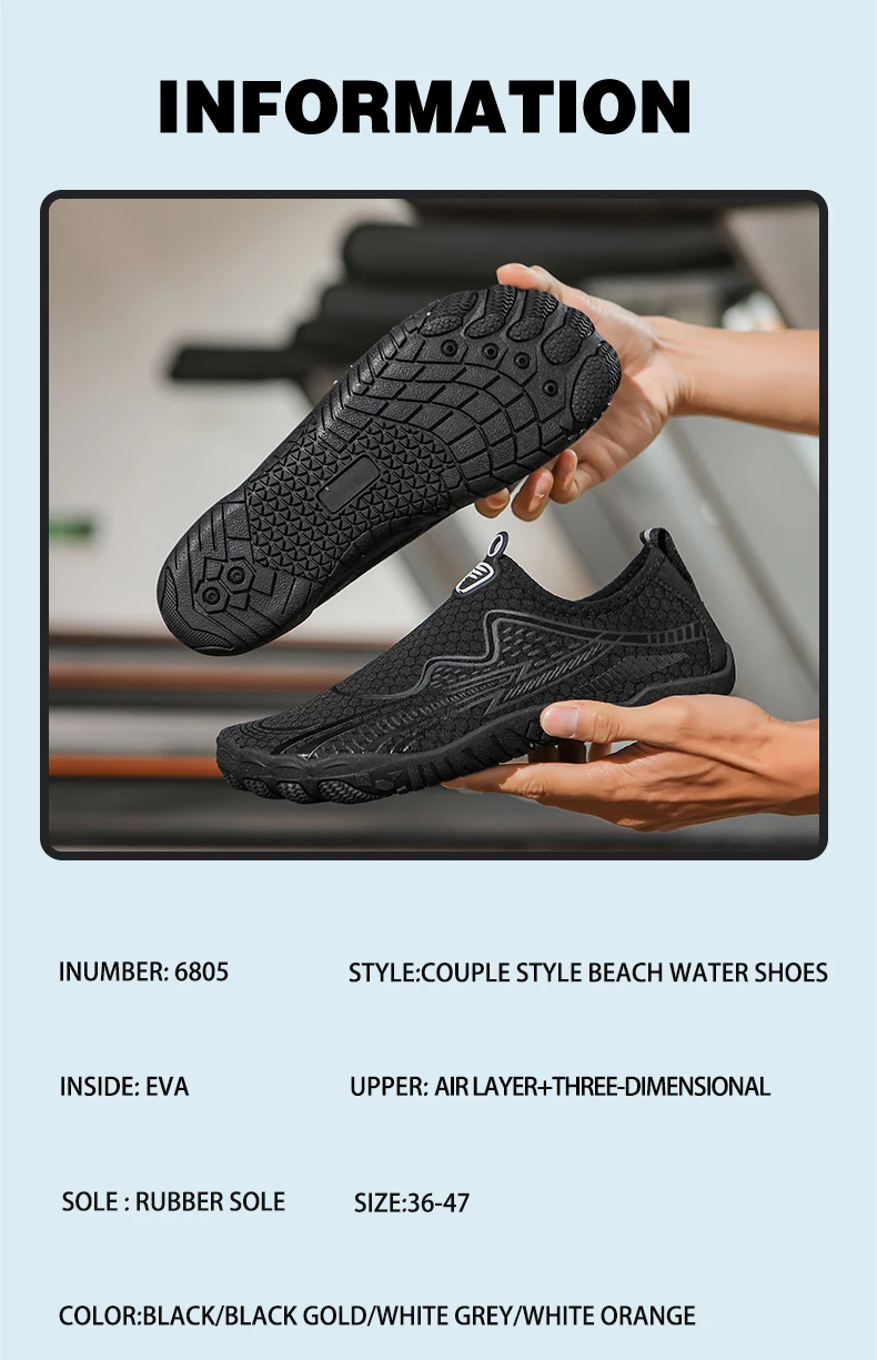 Quick-Drying Beach Seaside Water Shoes Unisex Swimming Aqua Slippers Indoor Fitness Outdoor Activities Five Finger Sandal 36-46
