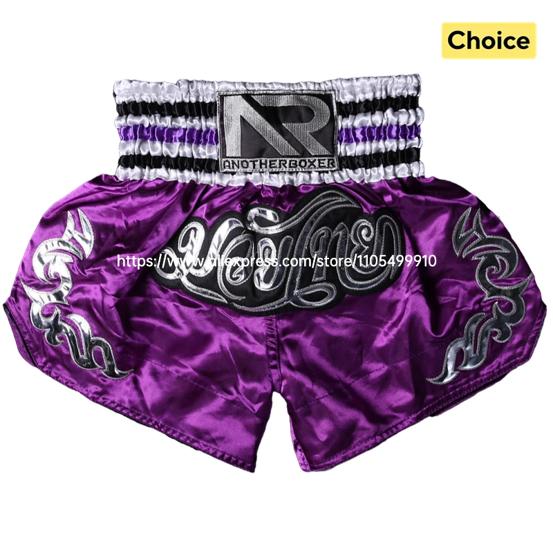 Men's Women's High Elastic Boxing Shorts Pink Green Muay Thai Shorts for Boy Girl Sanda Fight Shorts for Fitness & Martial Arts