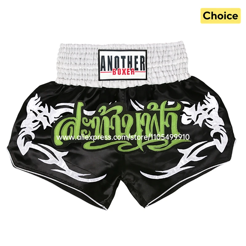 Men's Women's High Elastic Boxing Shorts Pink Green Muay Thai Shorts for Boy Girl Sanda Fight Shorts for Fitness & Martial Arts