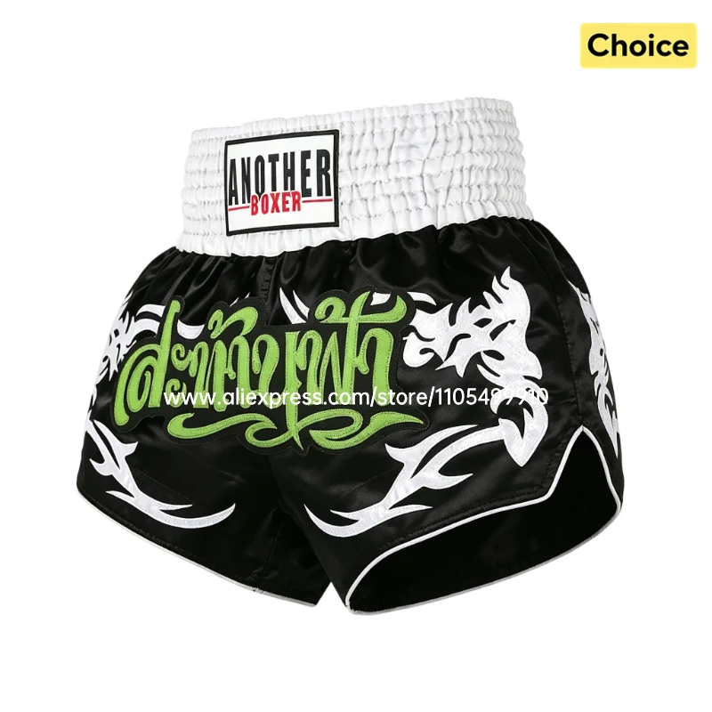 Men's Women's High Elastic Boxing Shorts Pink Green Muay Thai Shorts for Boy Girl Sanda Fight Shorts for Fitness & Martial Arts