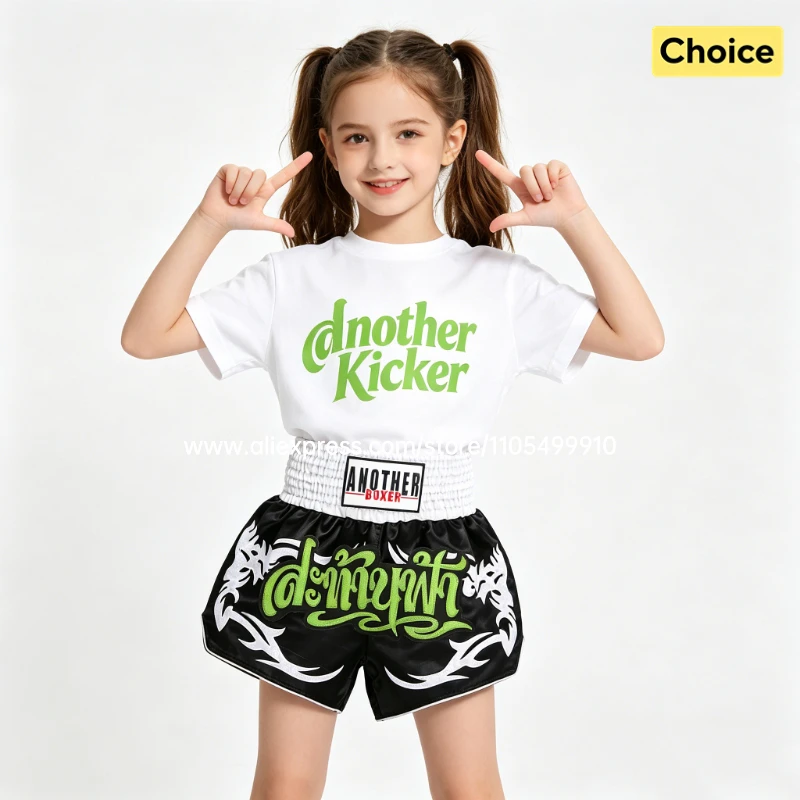 Men's Women's High Elastic Boxing Shorts Pink Green Muay Thai Shorts for Boy Girl Sanda Fight Shorts for Fitness & Martial Arts