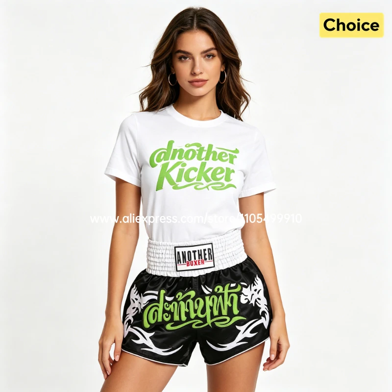 Men's Women's High Elastic Boxing Shorts Pink Green Muay Thai Shorts for Boy Girl Sanda Fight Shorts for Fitness & Martial Arts