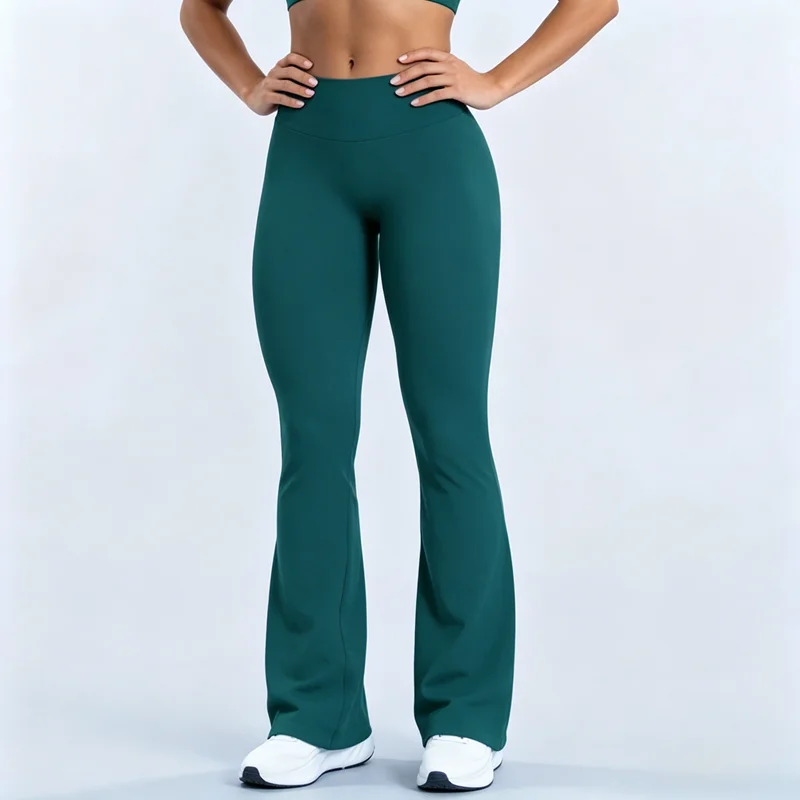 HISTELLO Fitness Flared Leggings Women Sexy High Elastic Seamless Yoga Pants Scrunch Butt Lift Tummy Control Gym Sports Tight