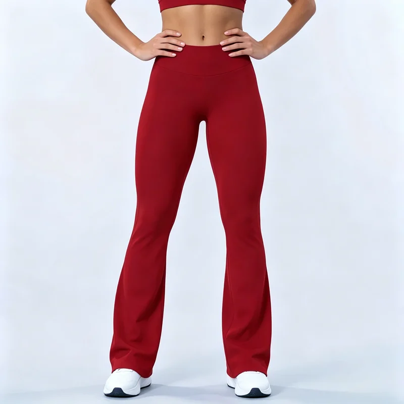 HISTELLO Fitness Flared Leggings Women Sexy High Elastic Seamless Yoga Pants Scrunch Butt Lift Tummy Control Gym Sports Tight