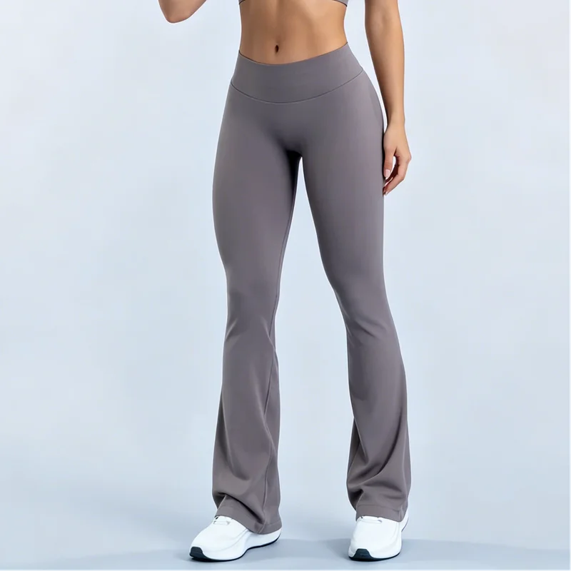 HISTELLO Fitness Flared Leggings Women Sexy High Elastic Seamless Yoga Pants Scrunch Butt Lift Tummy Control Gym Sports Tight