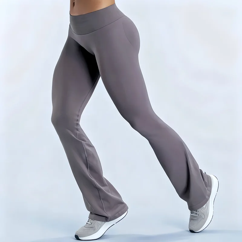 HISTELLO Fitness Flared Leggings Women Sexy High Elastic Seamless Yoga Pants Scrunch Butt Lift Tummy Control Gym Sports Tight