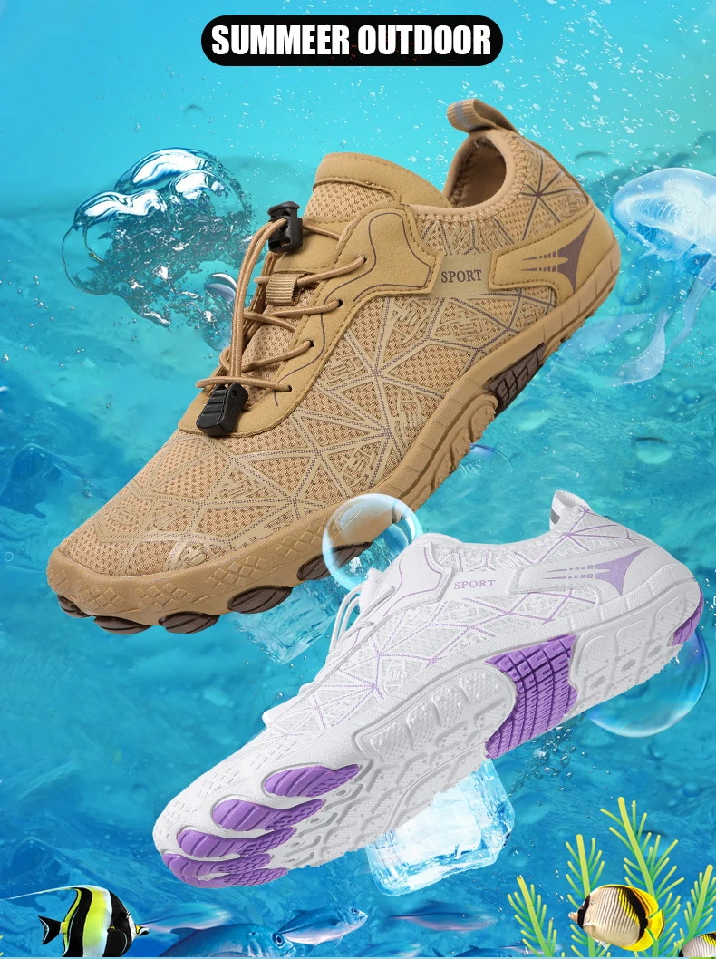 Men Quick-Drying Water Shoes Women Barefoot Beach Shoes Non-Slip Breathable Beach Swimming Pool Yoga Hiking Sports Shoes Unisex