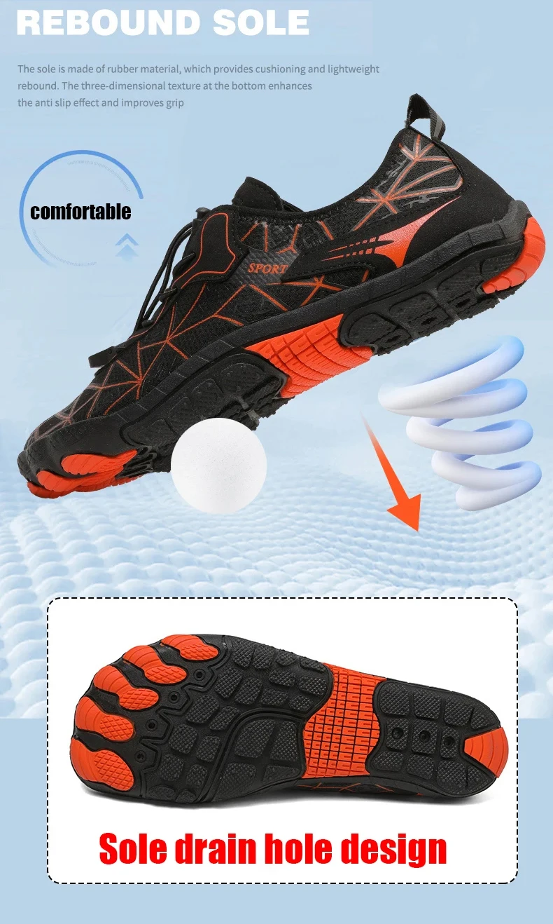 Men Quick-Drying Water Shoes Women Barefoot Beach Shoes Non-Slip Breathable Beach Swimming Pool Yoga Hiking Sports Shoes Unisex