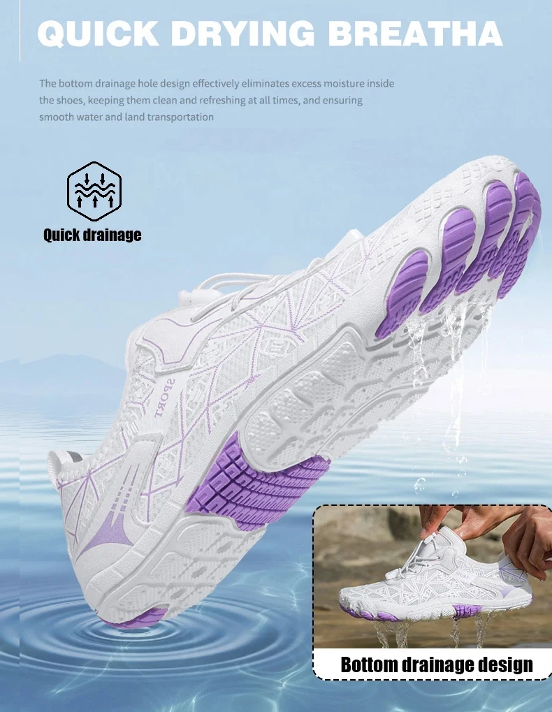 Men Quick-Drying Water Shoes Women Barefoot Beach Shoes Non-Slip Breathable Beach Swimming Pool Yoga Hiking Sports Shoes Unisex