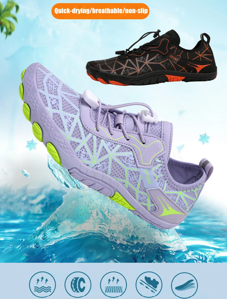 Men Quick-Drying Water Shoes Women Barefoot Beach Shoes Non-Slip Breathable Beach Swimming Pool Yoga Hiking Sports Shoes Unisex
