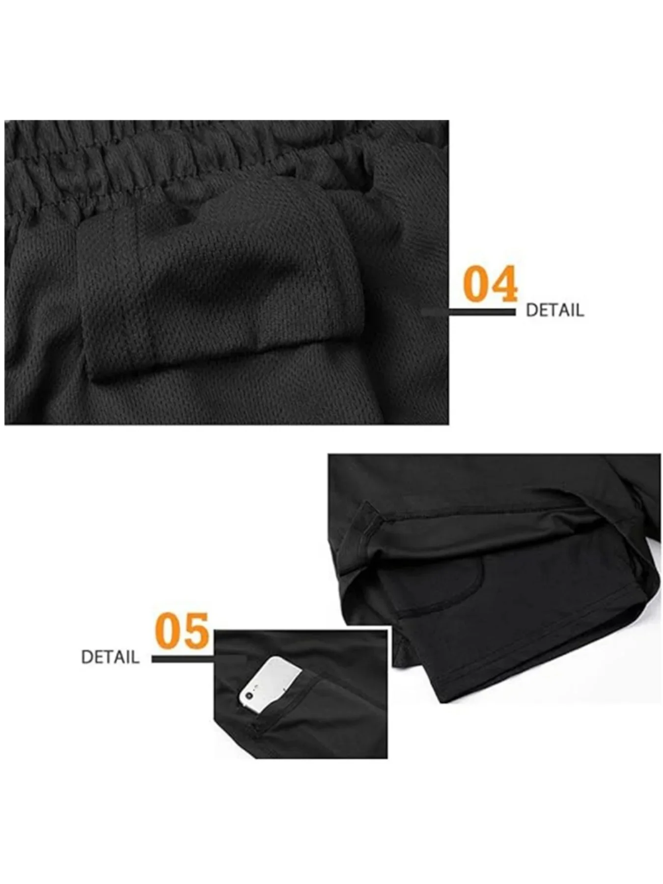 Double Deck Men's Compression Summer Gym Fitness 2-In-1 Double Layer Breathable Running Sports Shorts Casual Quick-Drying Beach