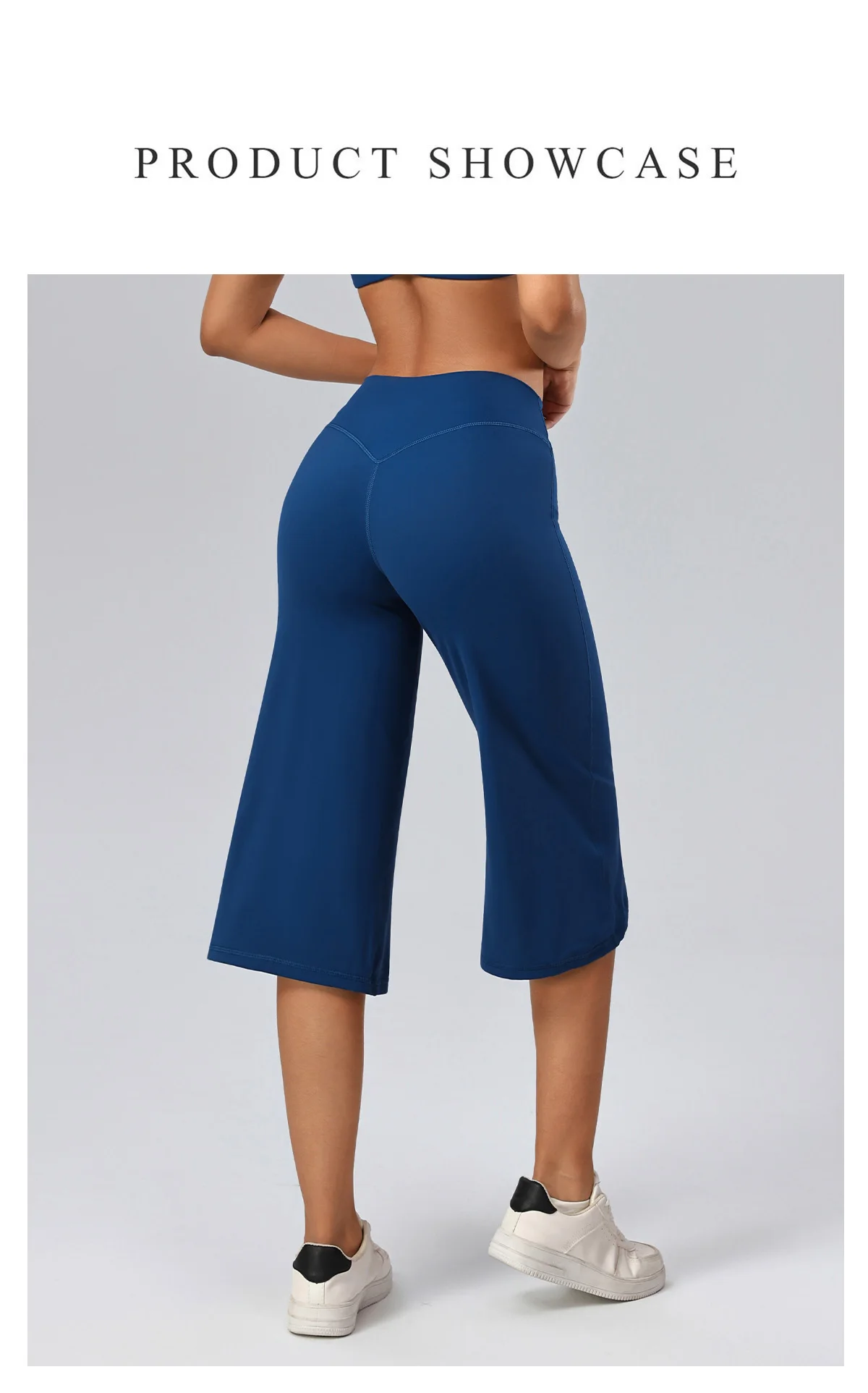 Ctenkevet Women High Waist Wide Leg Capri Bottoms Tummy Control Butt Lift Quick Dry Yoga Pants Gym Casual Flare Leg Trousers