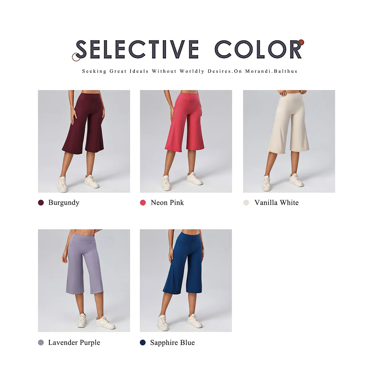 Ctenkevet Women High Waist Wide Leg Capri Bottoms Tummy Control Butt Lift Quick Dry Yoga Pants Gym Casual Flare Leg Trousers
