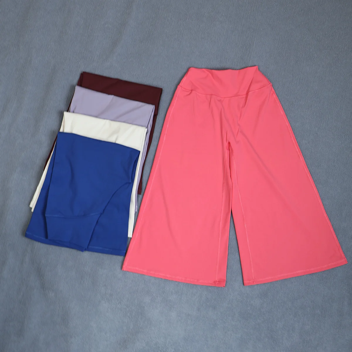 Ctenkevet Women High Waist Wide Leg Capri Bottoms Tummy Control Butt Lift Quick Dry Yoga Pants Gym Casual Flare Leg Trousers
