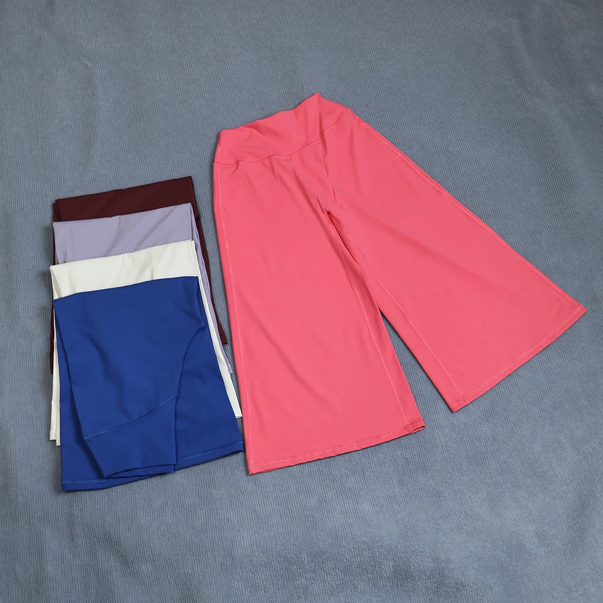Ctenkevet Women High Waist Wide Leg Capri Bottoms Tummy Control Butt Lift Quick Dry Yoga Pants Gym Casual Flare Leg Trousers