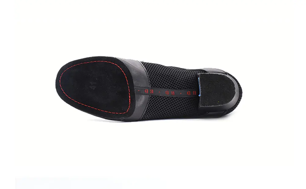 Men Latin Dance Shoes Genuine Leather Elastic Mesh BD 468 Split Sole Dancing Shoes Standard Dance Salsa