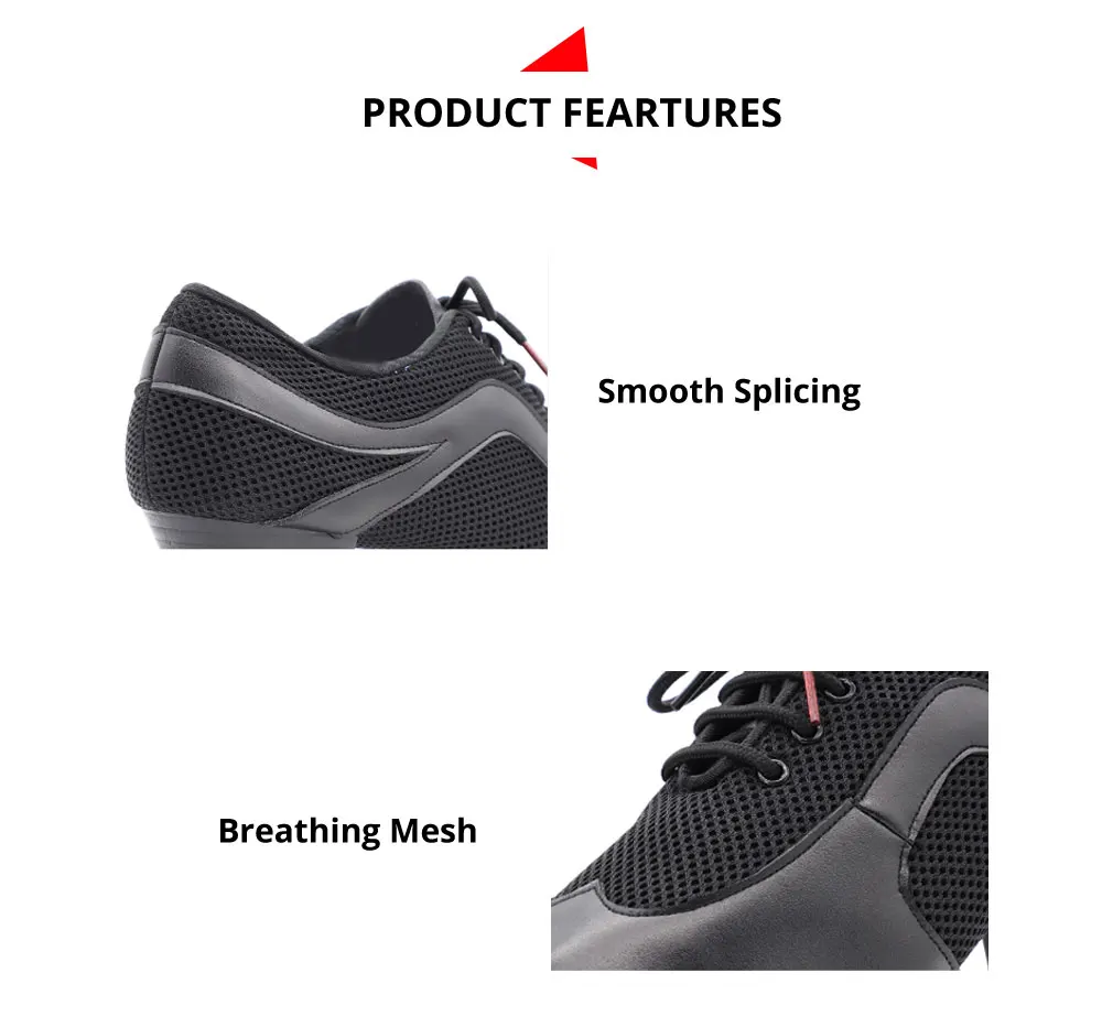 Men Latin Dance Shoes Genuine Leather Elastic Mesh BD 468 Split Sole Dancing Shoes Standard Dance Salsa