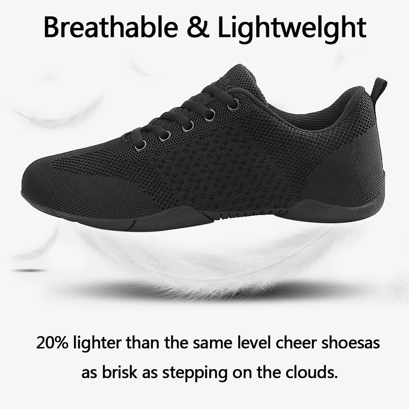852 Breathable Mesh Aerobics Shoes Women Lightweight Cheerleading Sneakers Non‑slip Sole Youth Girls Dancing Training Shoes