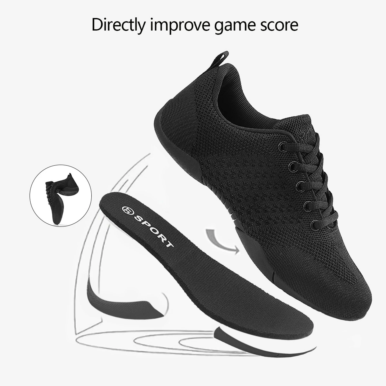 852 Breathable Mesh Aerobics Shoes Women Lightweight Cheerleading Sneakers Non‑slip Sole Youth Girls Dancing Training Shoes