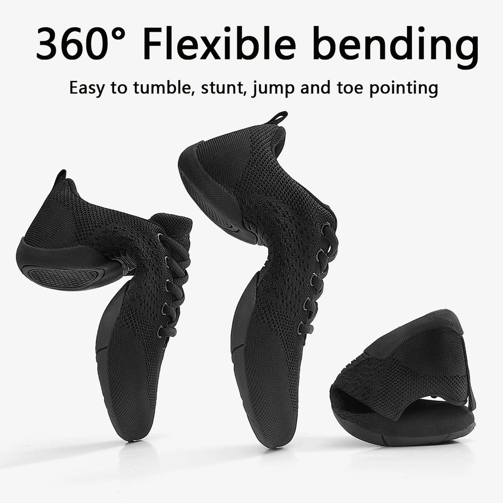 852 Breathable Mesh Aerobics Shoes Women Lightweight Cheerleading Sneakers Non‑slip Sole Youth Girls Dancing Training Shoes