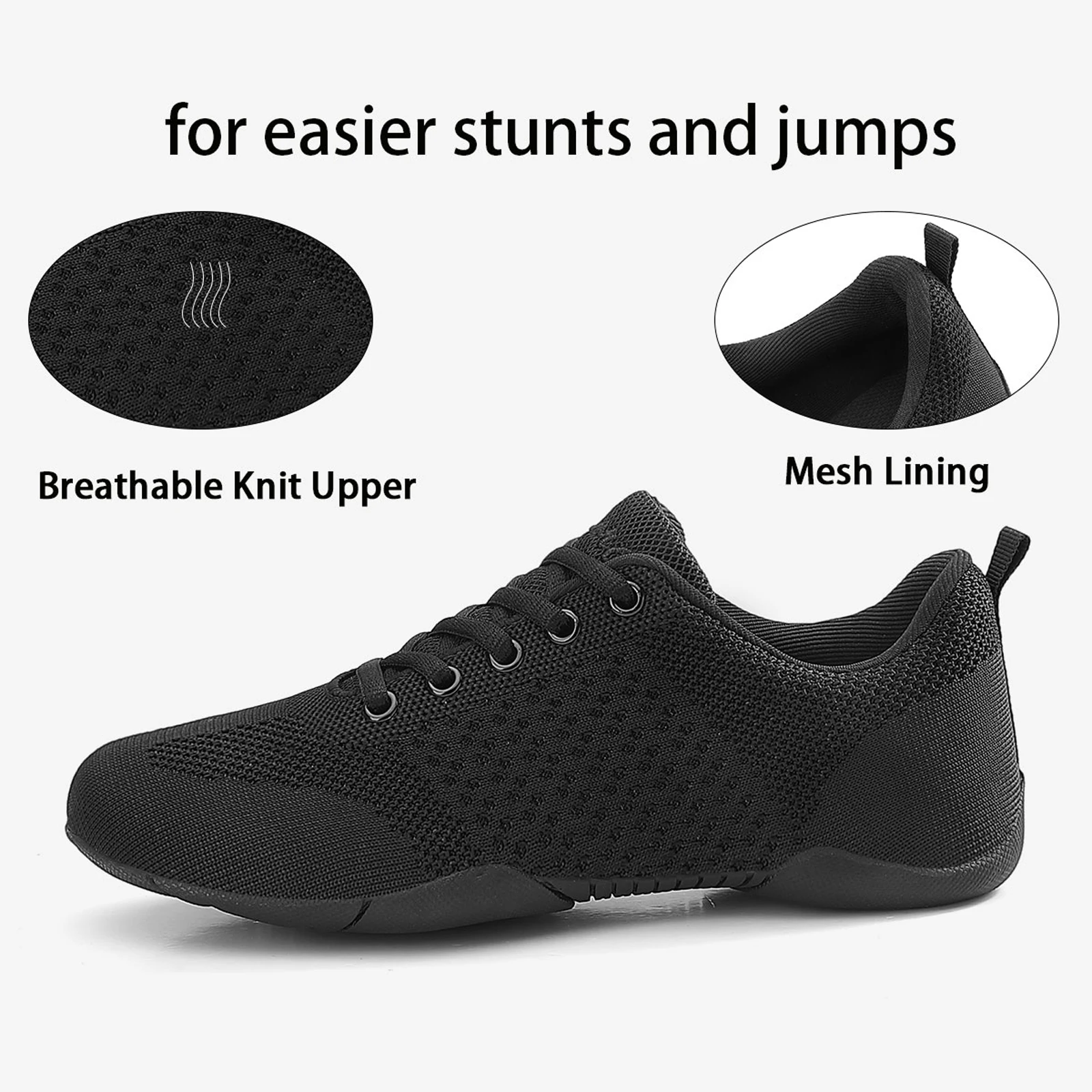 852 Breathable Mesh Aerobics Shoes Women Lightweight Cheerleading Sneakers Non‑slip Sole Youth Girls Dancing Training Shoes