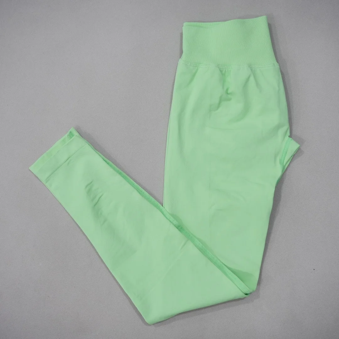 DF-LOGO New Women Seamless High Waist Yoga Leggings Butt Lifting Compression Tummy Control Gym Running Workout Slim Sports Pants