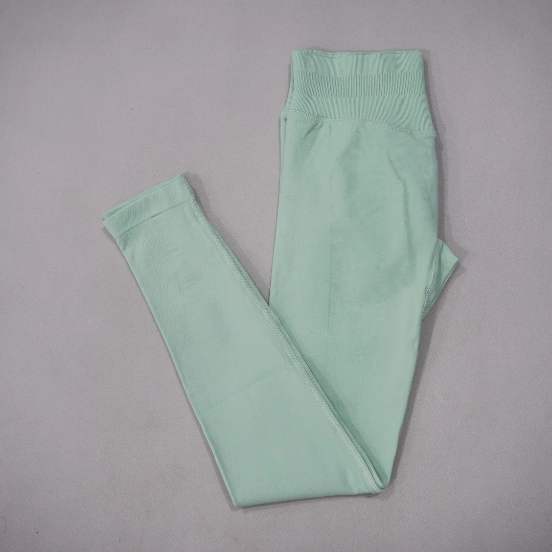 DF-LOGO New Women Seamless High Waist Yoga Leggings Butt Lifting Compression Tummy Control Gym Running Workout Slim Sports Pants