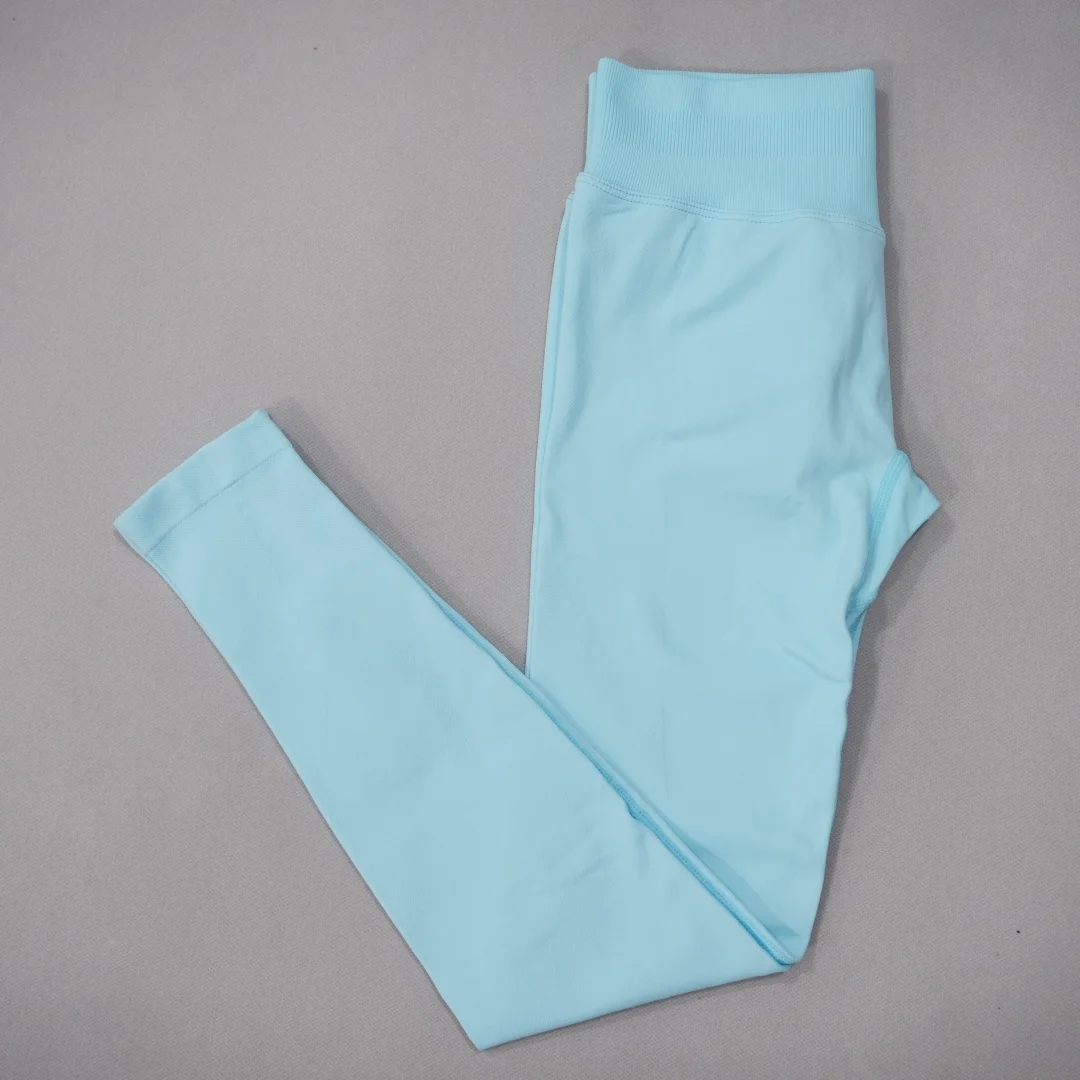 DF-LOGO New Women Seamless High Waist Yoga Leggings Butt Lifting Compression Tummy Control Gym Running Workout Slim Sports Pants