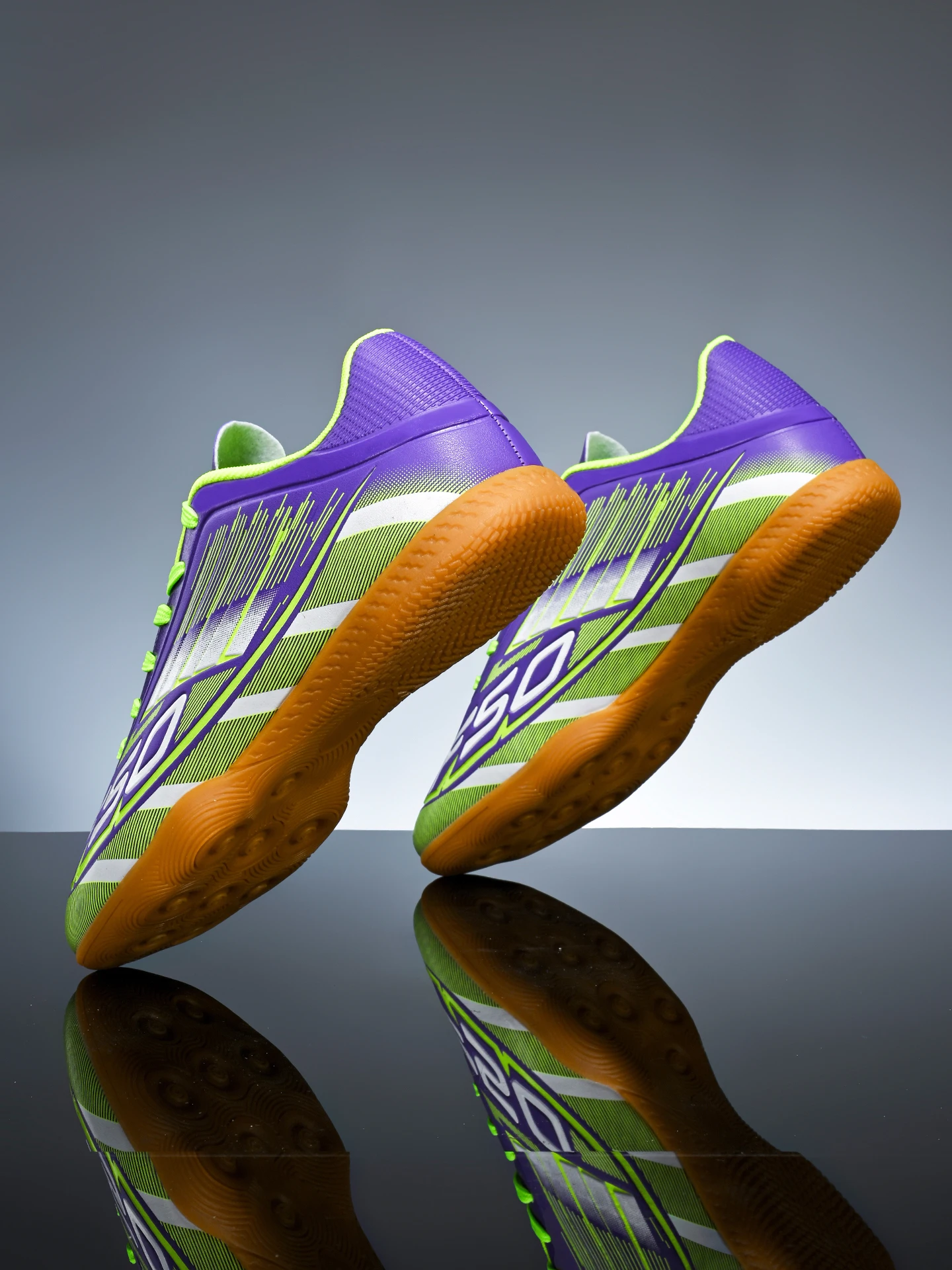 Exclusive Five-a-side IC Indoor Flat Soccer Shoes PU Fabric Anti-slip Rubber Outsole Adult Sports Competition Daily Training