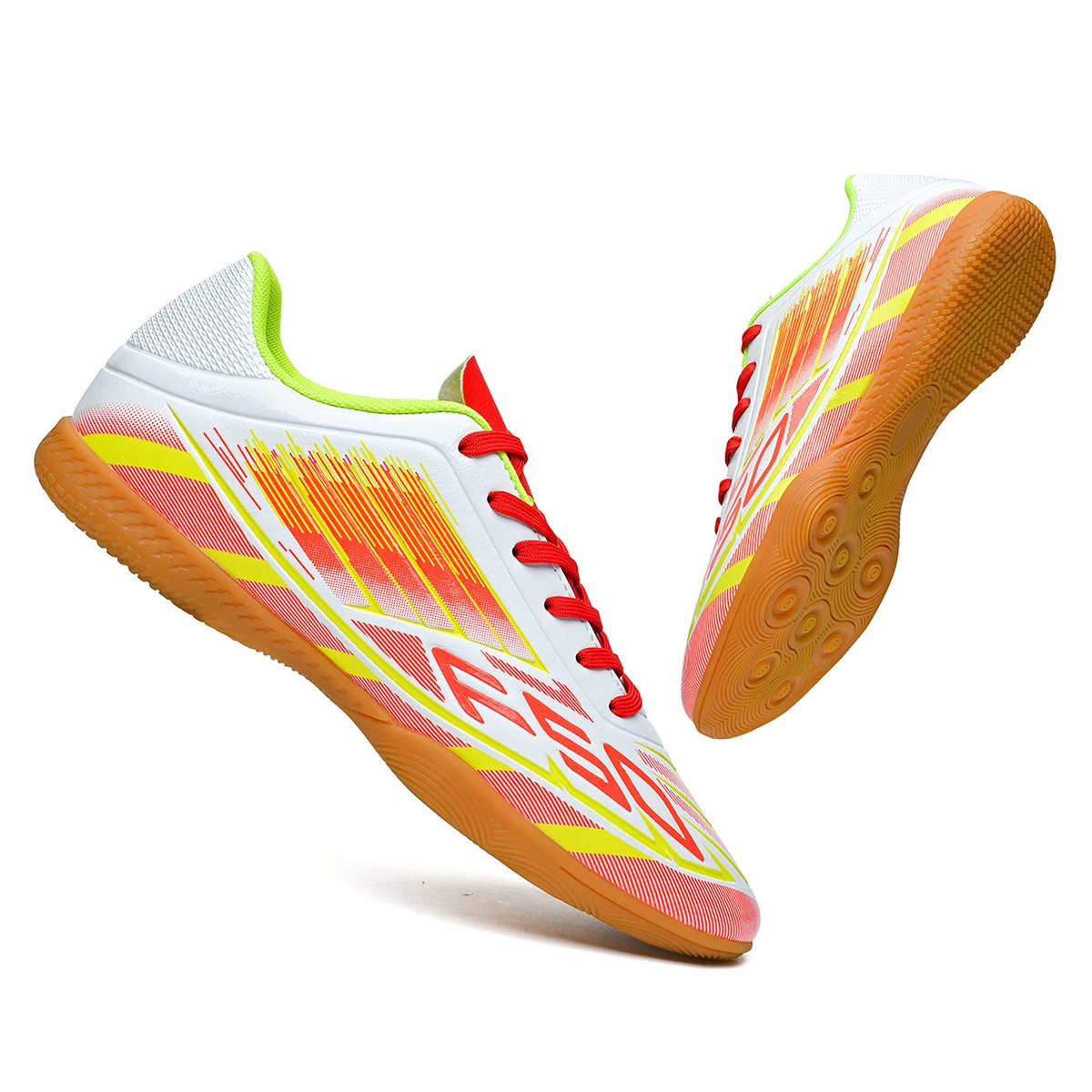 Exclusive Five-a-side IC Indoor Flat Soccer Shoes PU Fabric Anti-slip Rubber Outsole Adult Sports Competition Daily Training