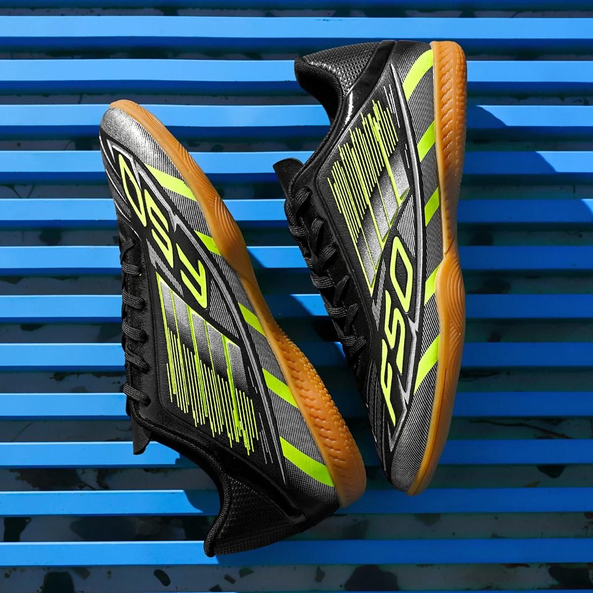 Exclusive Five-a-side IC Indoor Flat Soccer Shoes PU Fabric Anti-slip Rubber Outsole Adult Sports Competition Daily Training