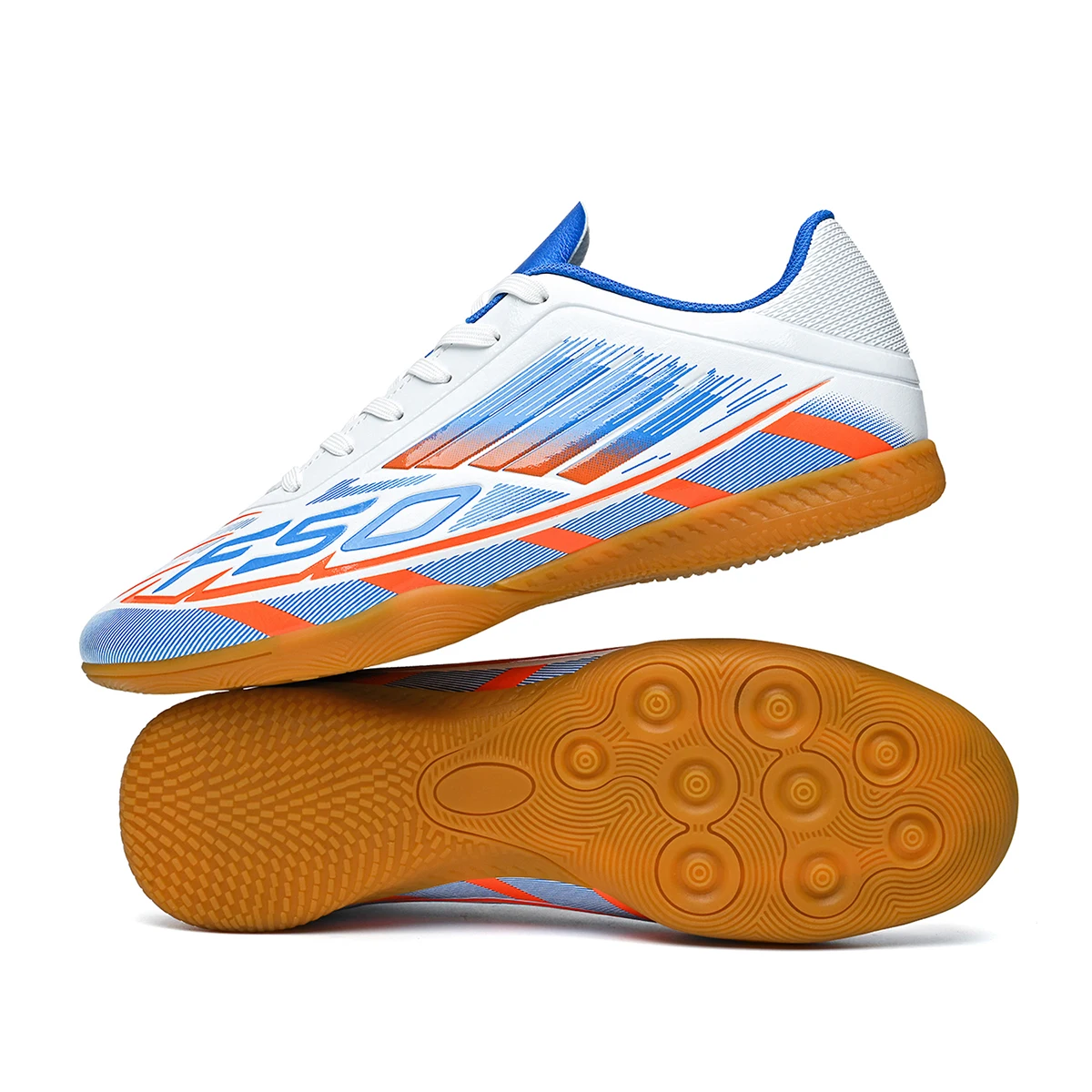 Exclusive Five-a-side IC Indoor Flat Soccer Shoes PU Fabric Anti-slip Rubber Outsole Adult Sports Competition Daily Training