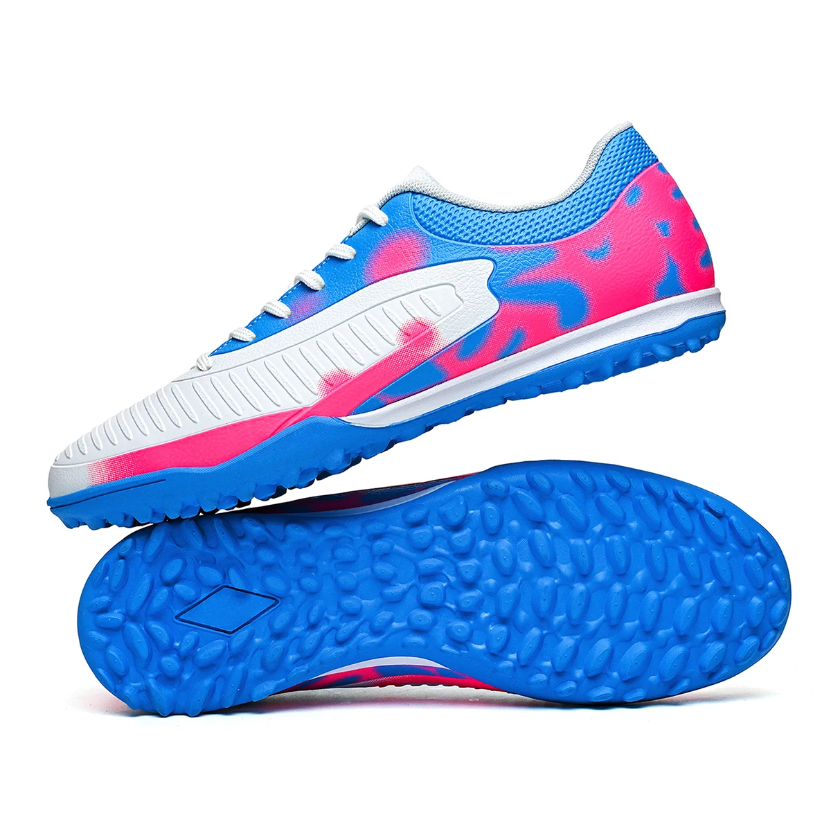 Exclusive Five-a-side IC Indoor Flat Soccer Shoes PU Fabric Anti-slip Rubber Outsole Adult Sports Competition Daily Training