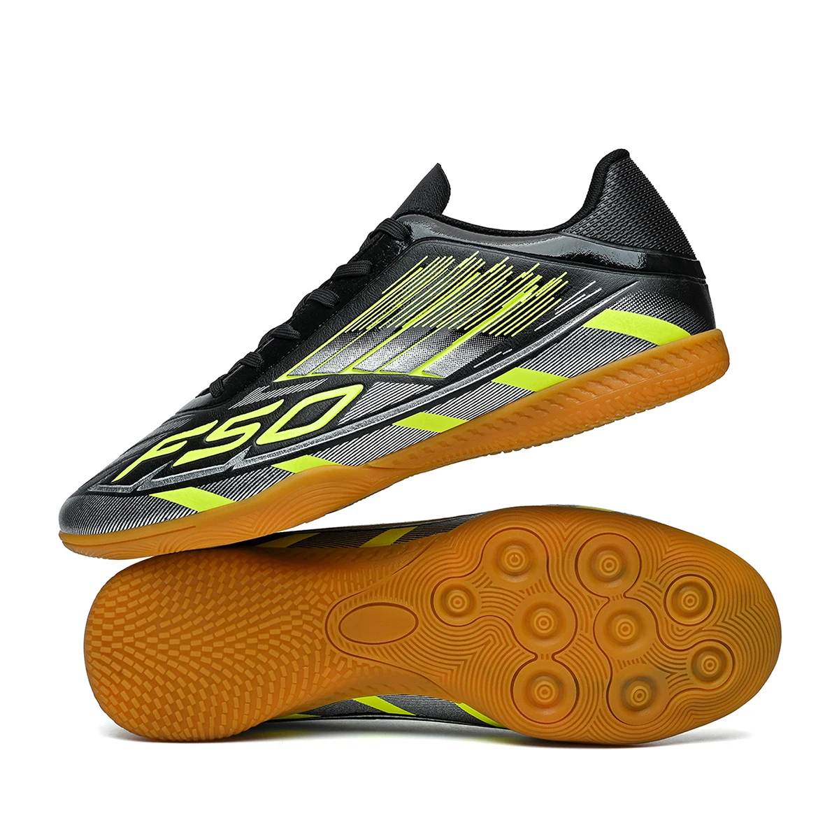 Exclusive Five-a-side IC Indoor Flat Soccer Shoes PU Fabric Anti-slip Rubber Outsole Adult Sports Competition Daily Training