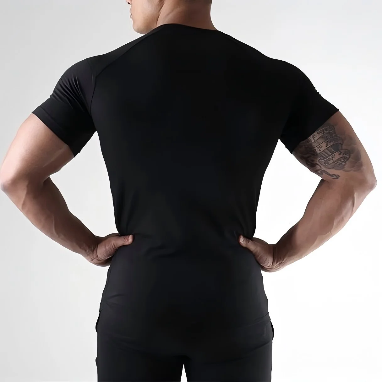 Men Compression Shirt Quick Dry Sports Tee Short Sleeve Gym Running Workout Fitness Athletic Base Layer Top