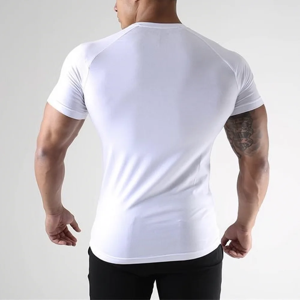 Men Compression Shirt Quick Dry Sports Tee Short Sleeve Gym Running Workout Fitness Athletic Base Layer Top