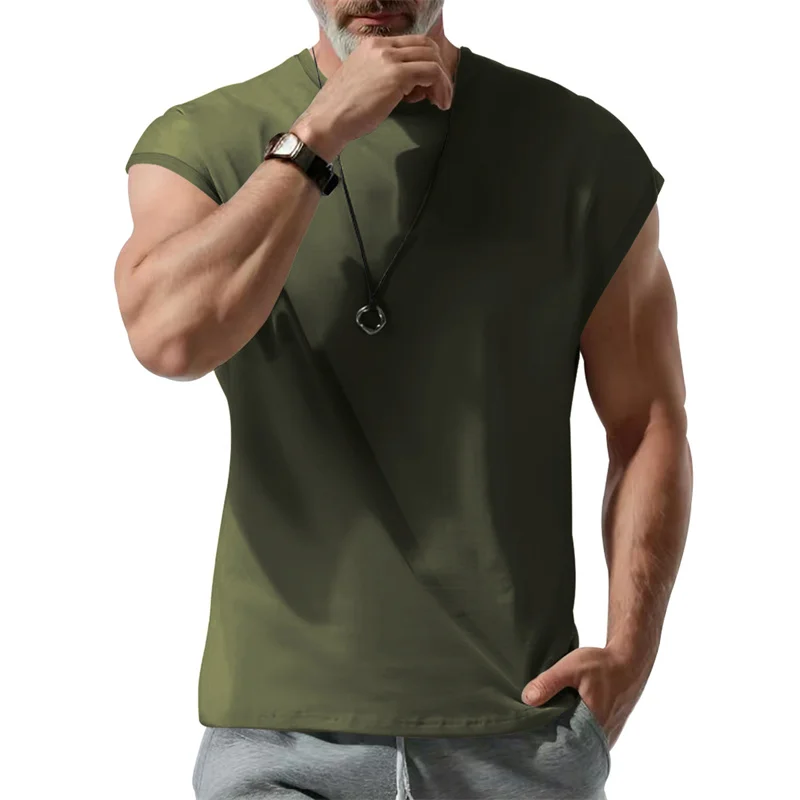 2026 Summer Men Waistcoat Running Vest Lightweight Soft Breathable Fitness Sleeveless Training Tank Top Daily Loose Sports tops