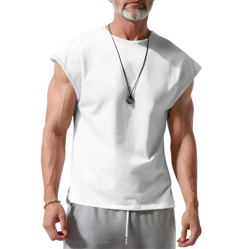 2026 Summer Men Waistcoat Running Vest Lightweight Soft Breathable Fitness Sleeveless Training Tank Top Daily Loose Sports tops