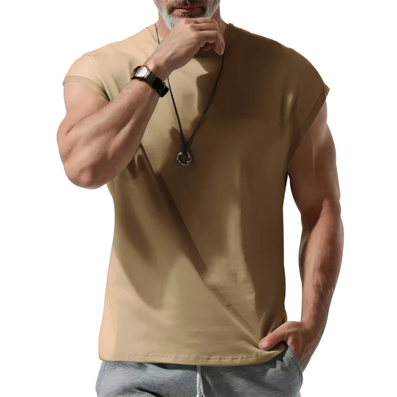 2026 Summer Men Waistcoat Running Vest Lightweight Soft Breathable Fitness Sleeveless Training Tank Top Daily Loose Sports tops