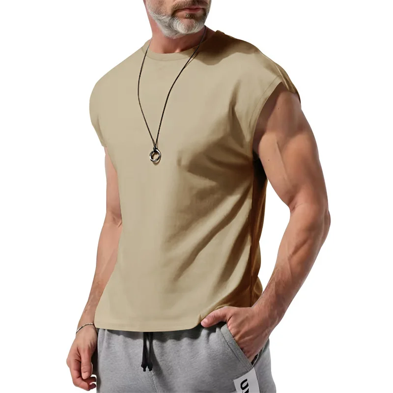 2026 Summer Men Waistcoat Running Vest Lightweight Soft Breathable Fitness Sleeveless Training Tank Top Daily Loose Sports tops