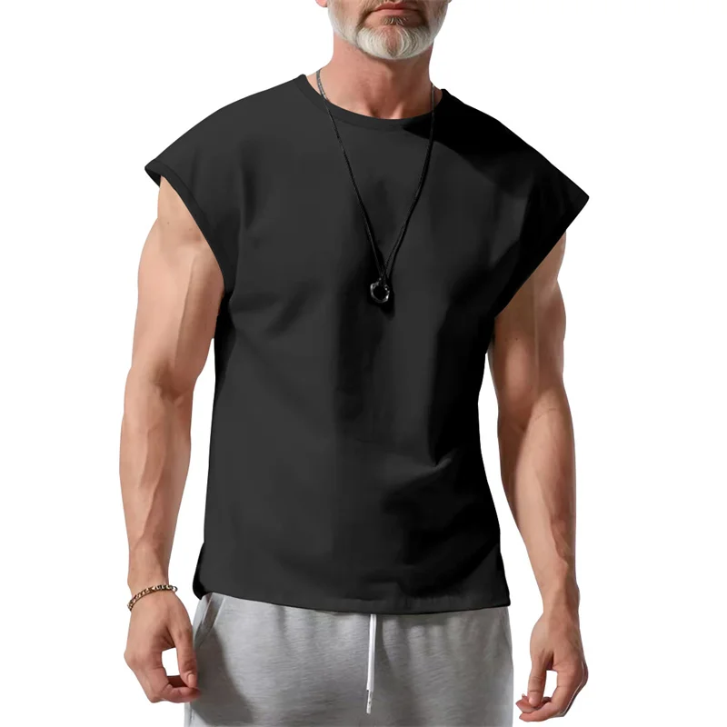2026 Summer Men Waistcoat Running Vest Lightweight Soft Breathable Fitness Sleeveless Training Tank Top Daily Loose Sports tops