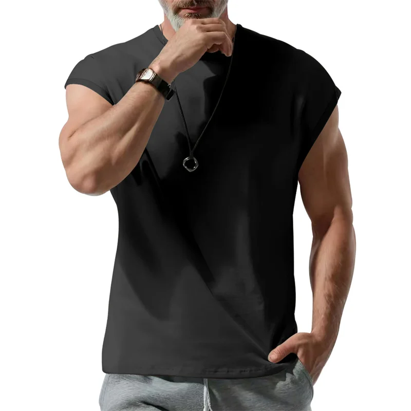 2026 Summer Men Waistcoat Running Vest Lightweight Soft Breathable Fitness Sleeveless Training Tank Top Daily Loose Sports tops