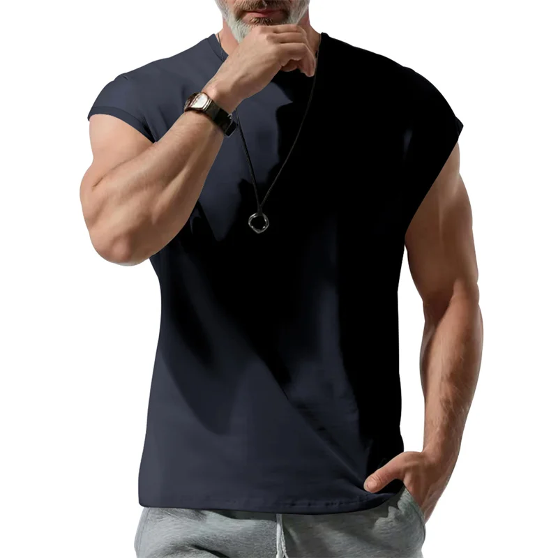 2026 Summer Men Waistcoat Running Vest Lightweight Soft Breathable Fitness Sleeveless Training Tank Top Daily Loose Sports tops