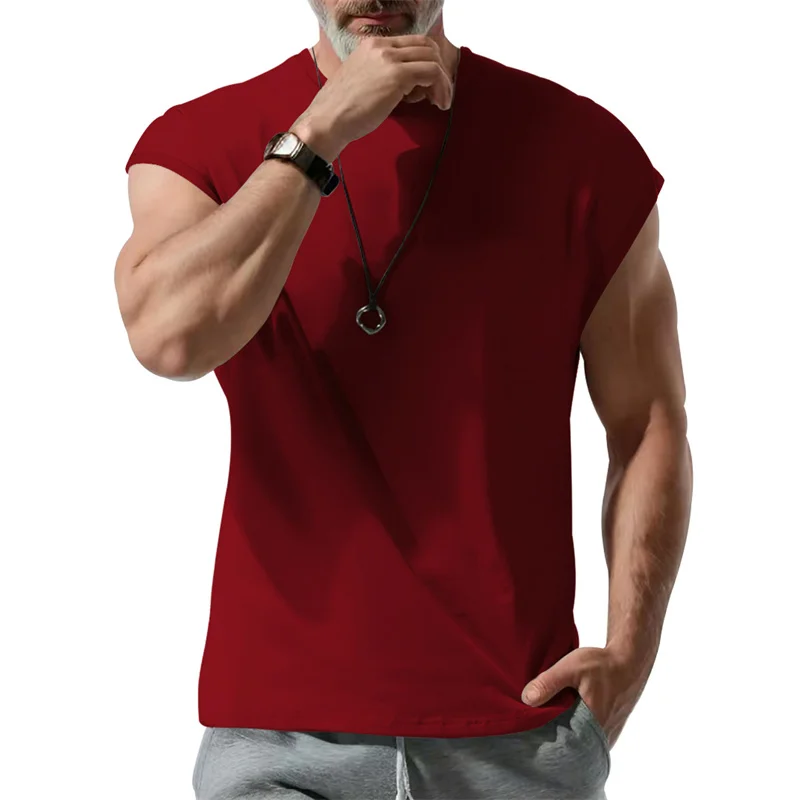 2026 Summer Men Waistcoat Running Vest Lightweight Soft Breathable Fitness Sleeveless Training Tank Top Daily Loose Sports tops