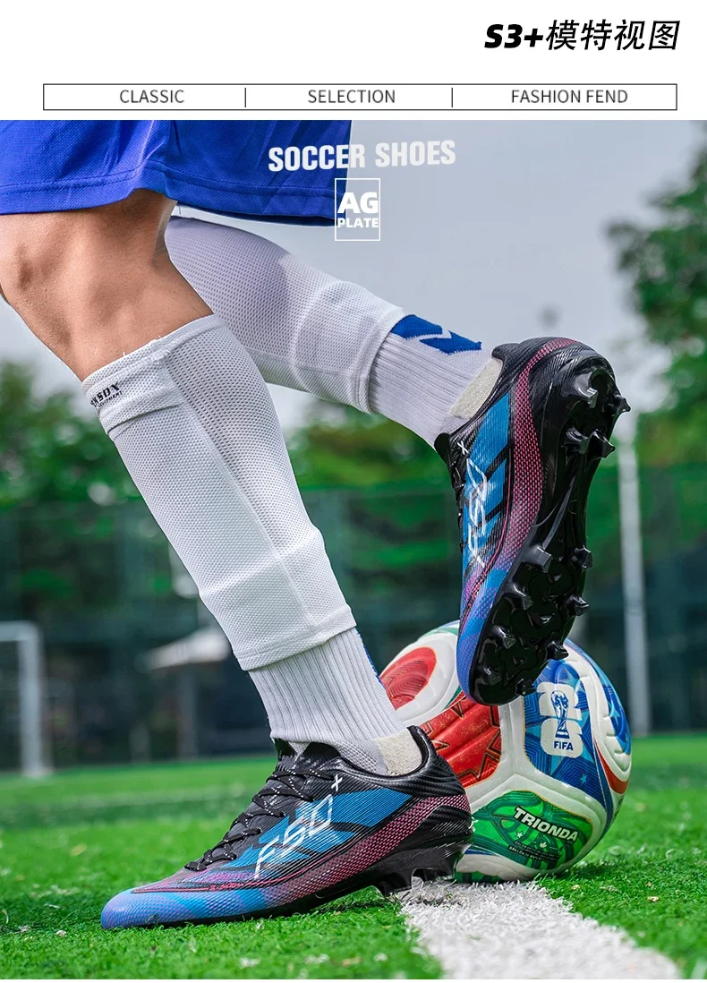 New Men Football Boots Grass Outdoor Sport Training Shoes Match Non-Slip Soccer Shoes Professional Ultralight Sneakers Unisex