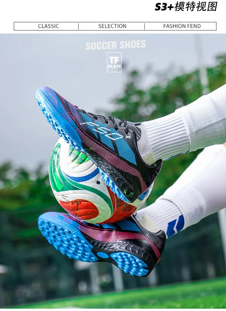 New Men Football Boots Grass Outdoor Sport Training Shoes Match Non-Slip Soccer Shoes Professional Ultralight Sneakers Unisex