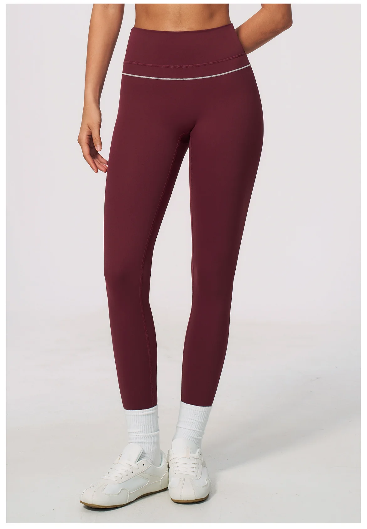 Women High Waist Yoga Leggings V Back Contrast Stitching Butt Lifting Gym Pants Tummy Control Workout Tights Running Sportswear