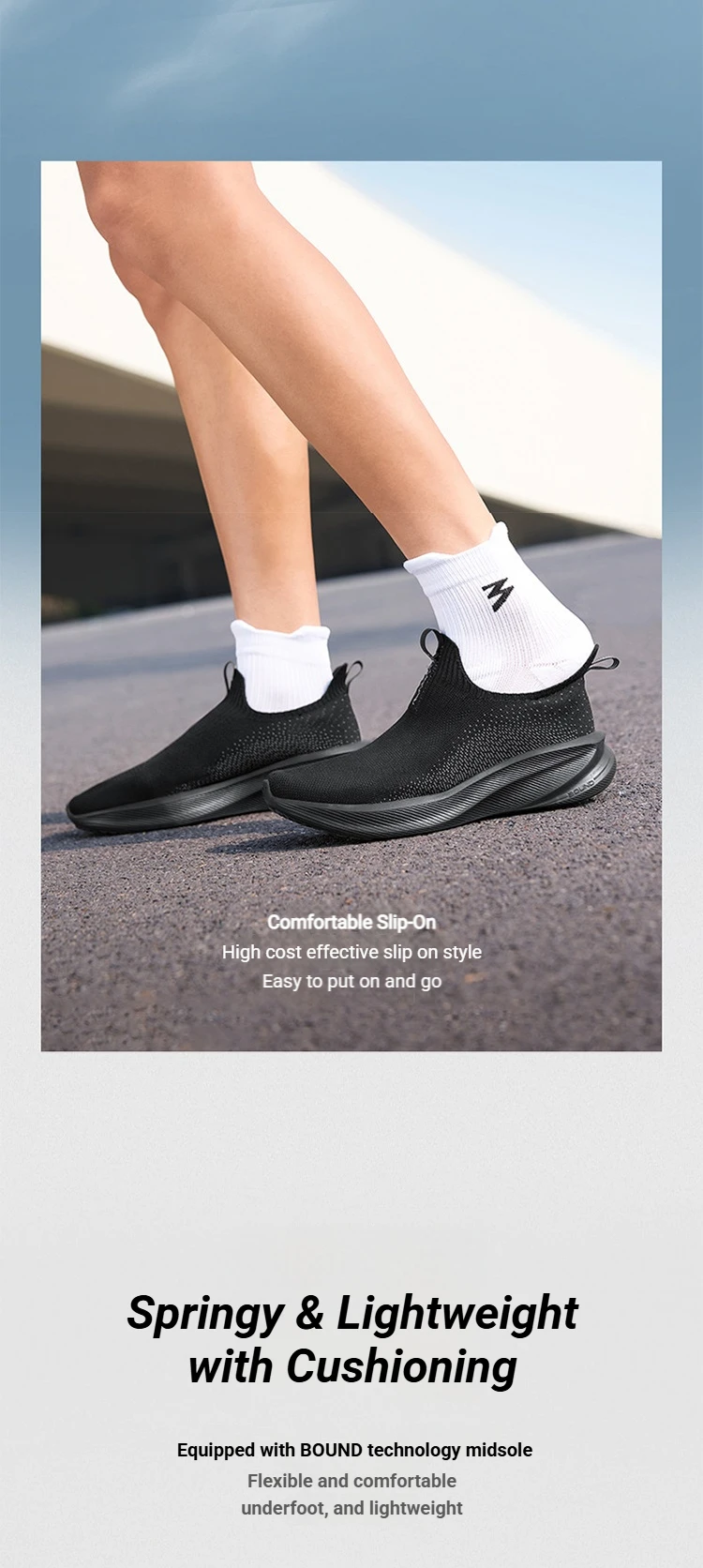 361 Degrees Fengye 5.0 Slip-On Daily Running Shoes Durable Stable Lightweight Elastic Rebound Breathable Male Sneakers 672632242